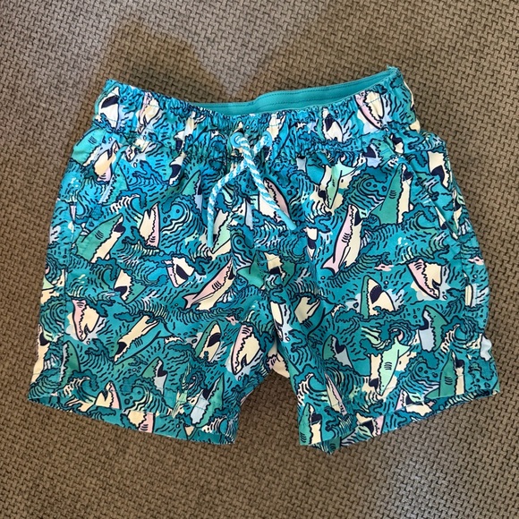 Boys Swim Trunks Lot of 3 4T & XS 4/5 Tropical Shark Palm Leaf Cat & Jack Carter - Picture 2 of 8